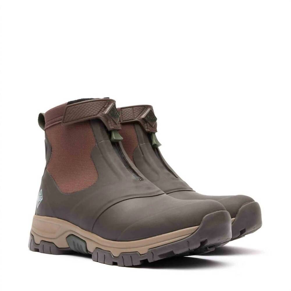 NEW MUCK men's apex zip ankle boots in dark brown